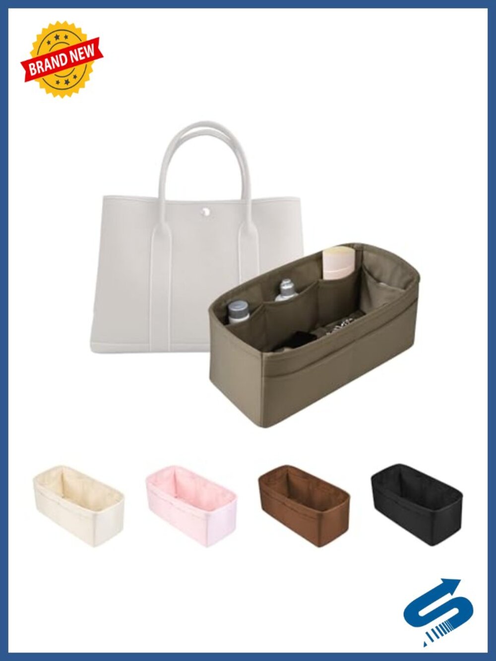 Satin Purse Organizer Insert Lightweight Portable Handbag Shaper